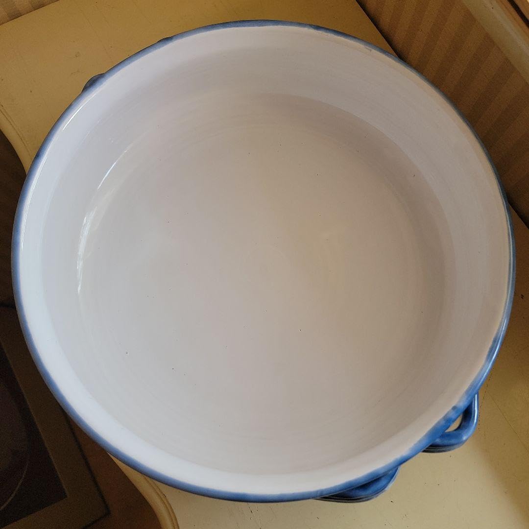 Amazon.co.jp: イタリア陶器 パルッカ 特大の深皿 大型鉢 ふた付き